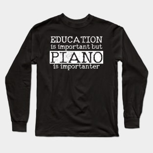 Piano Shirt Music Teacher Tshirt Pianist Musical Vintage Tee Long Sleeve T-Shirt